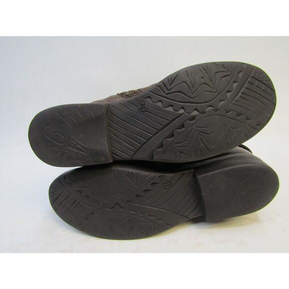 A.S. 98 Womens Size 36 EUR Brown Tooled Leather Buckle Zip Ankle Boots Booties - Picture 9 of 11